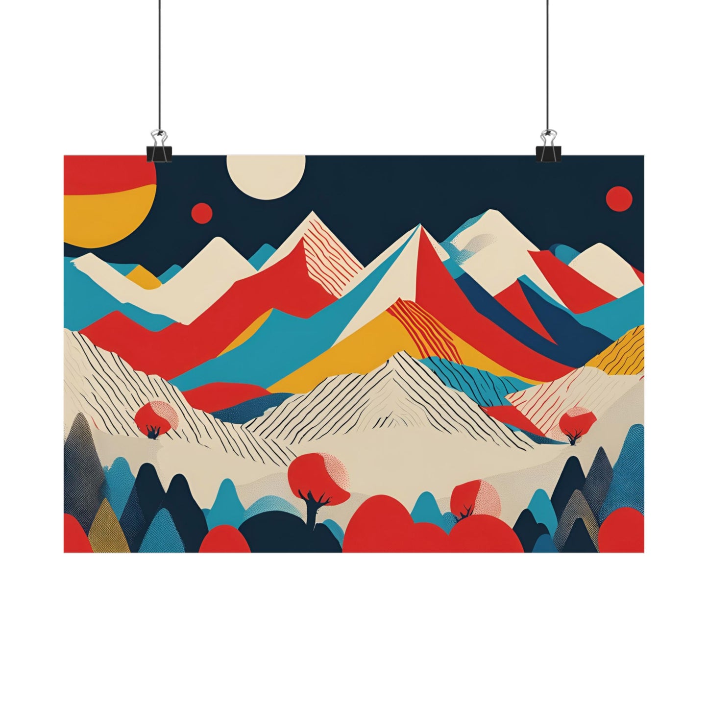 Retro Alpine 4 Matte Horizontal Posters