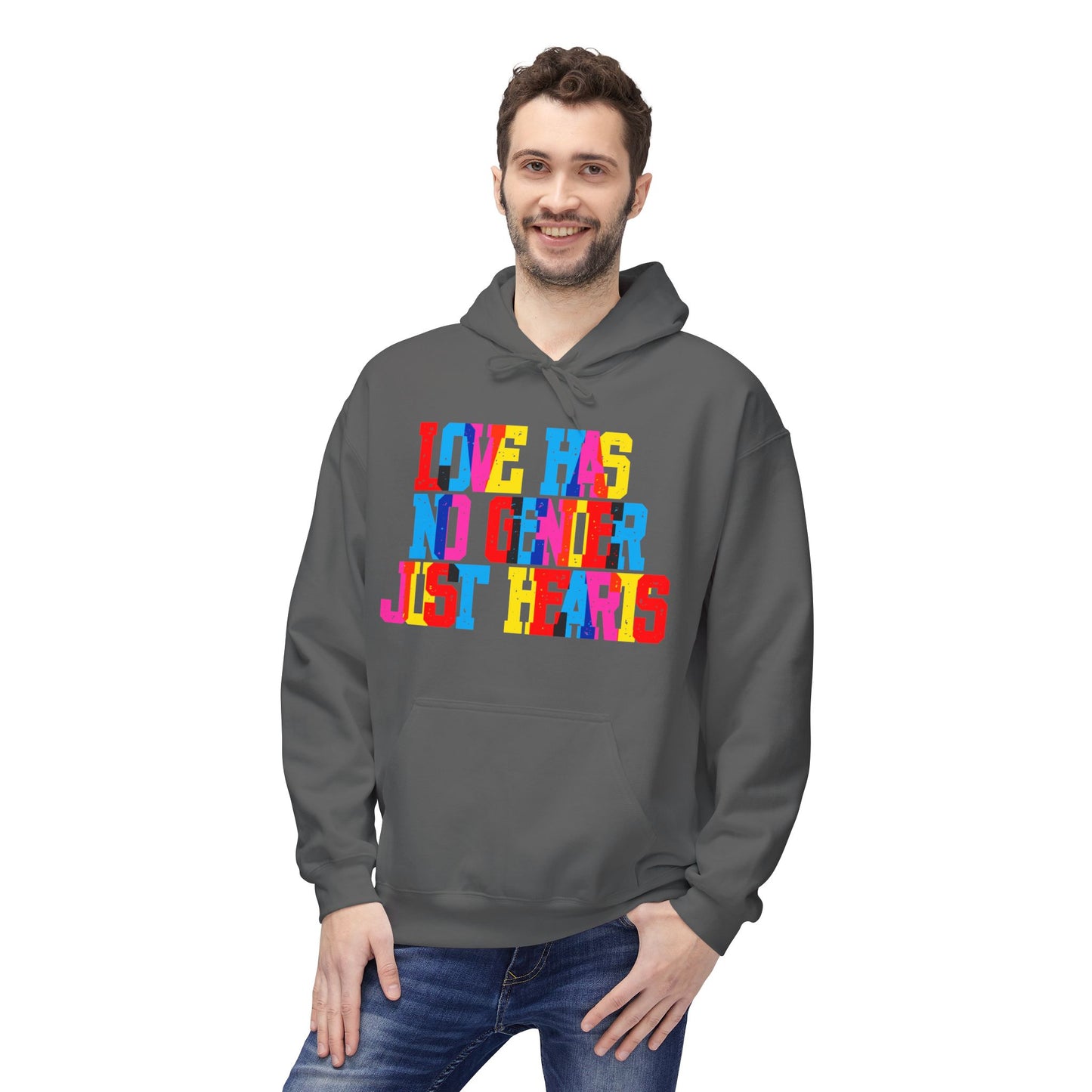 Love Has No Gender Just Hearts Unisex Valentines Hoodie