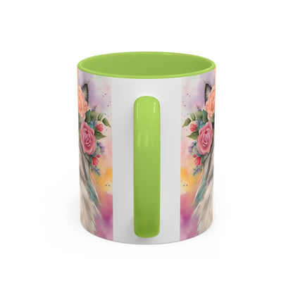 Floral Rag Doll Cat 03 Accent Coffee Mug - 11oz Perfect for Cat Lovers & Gifts