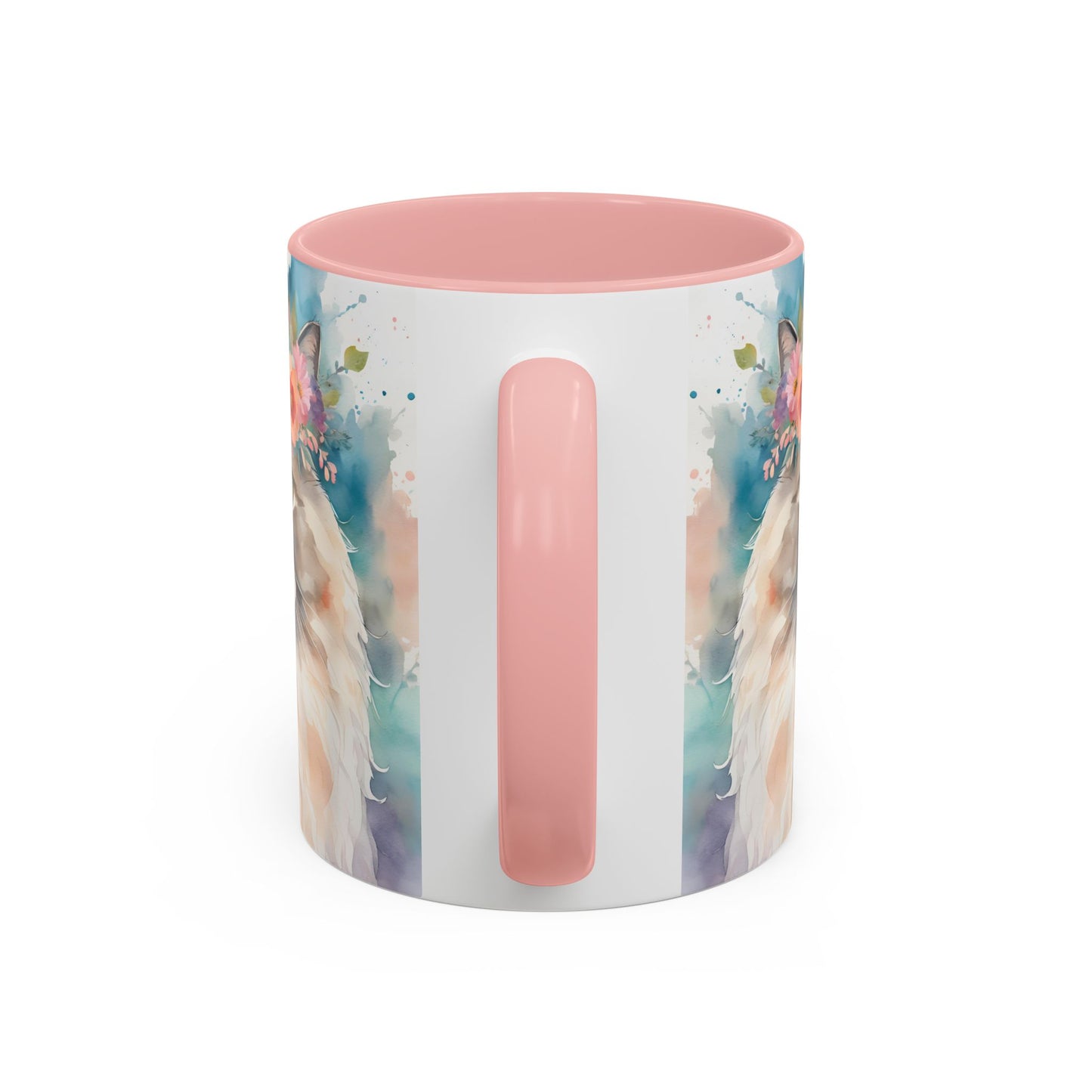 Floral Siamese Cat 01 Accent Coffee Mug - 11oz Perfect for Cat Lovers & Gifts