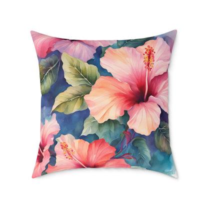 Hibiscus 02 Poly Pillow - Natures Beauty Design