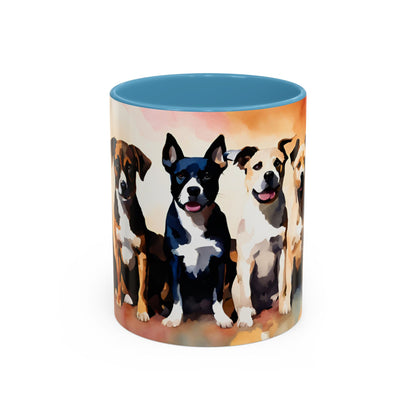 Multicoloured Doggies 4 Accent Mug 11oz