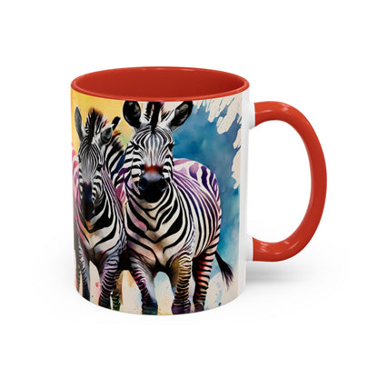 Multicoloured Zebra 2 Accent Mug 11oz