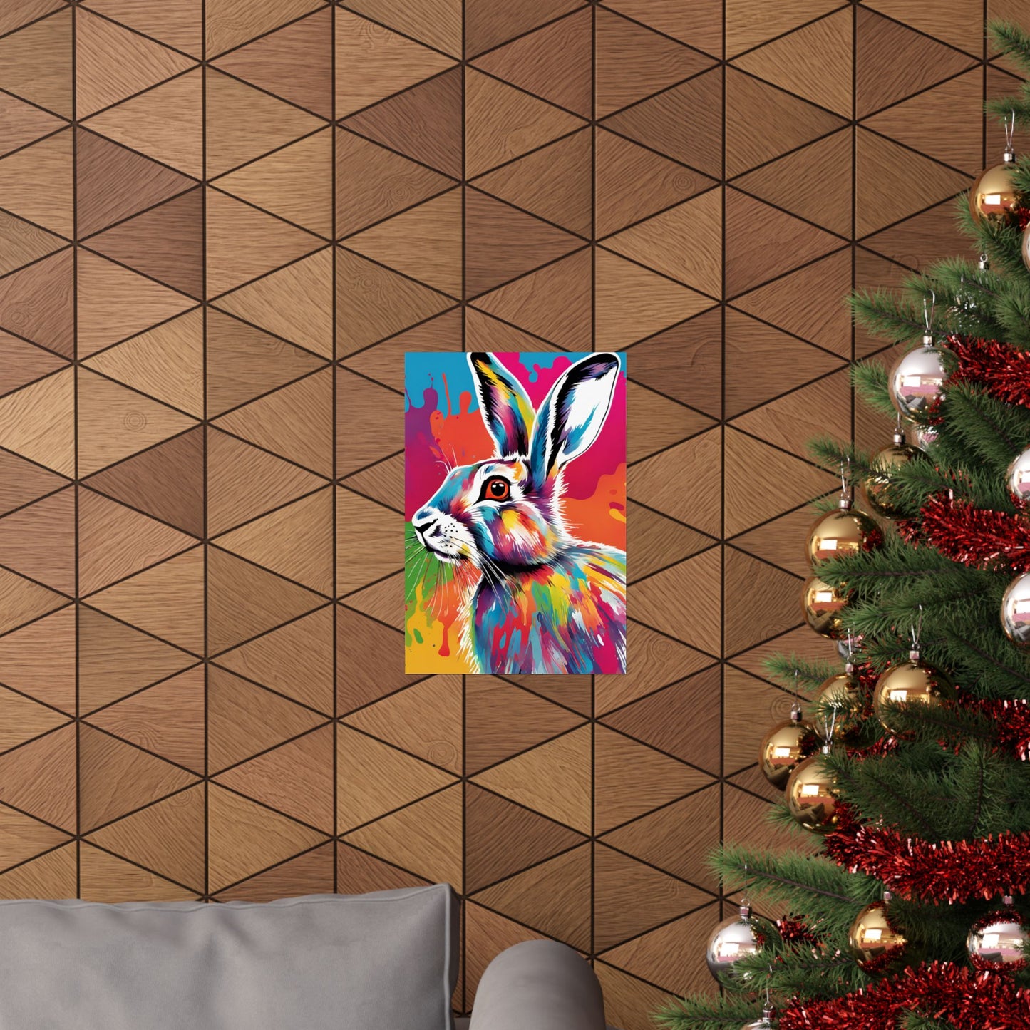 Multicolored Hare 4 Matte Vertical Poster