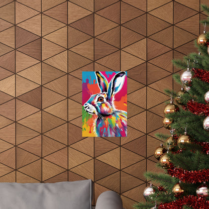Multicolored Hare 4 Matte Vertical Poster