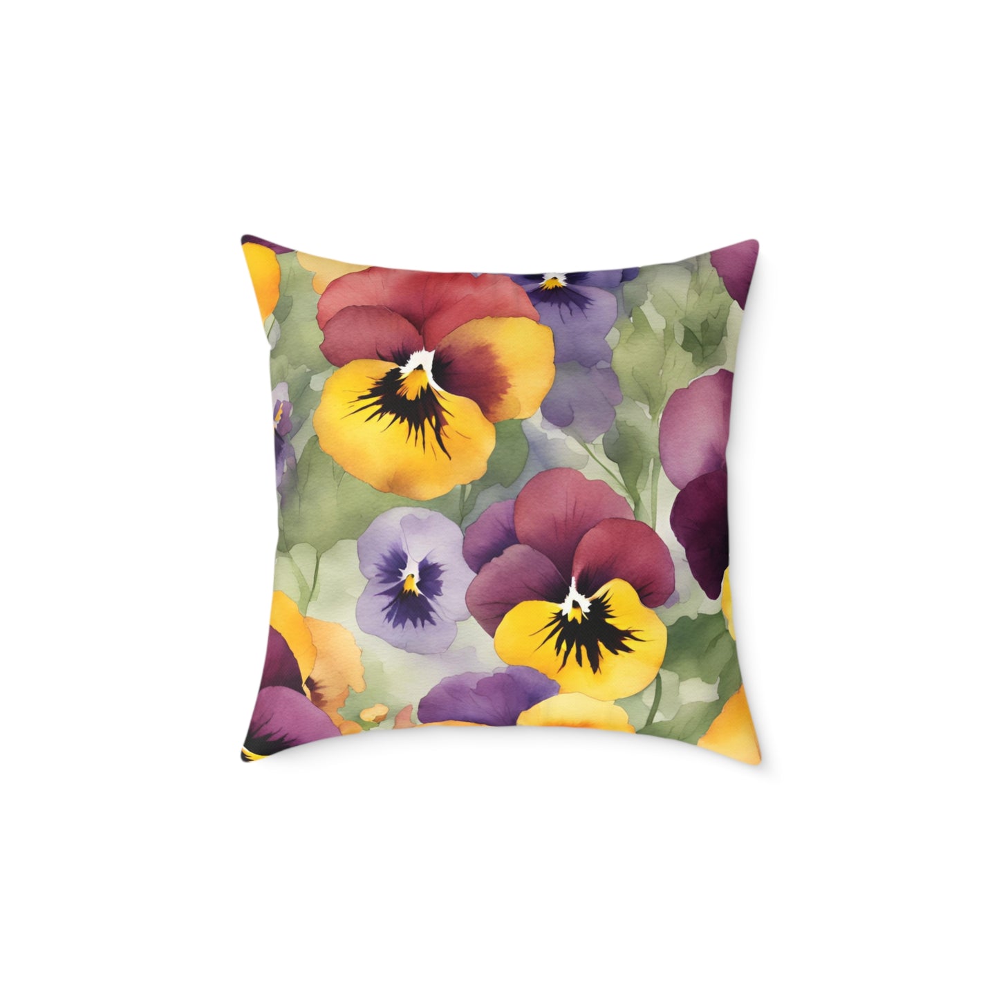 Pansies 03 Poly Pillow - Natures Beauty Design