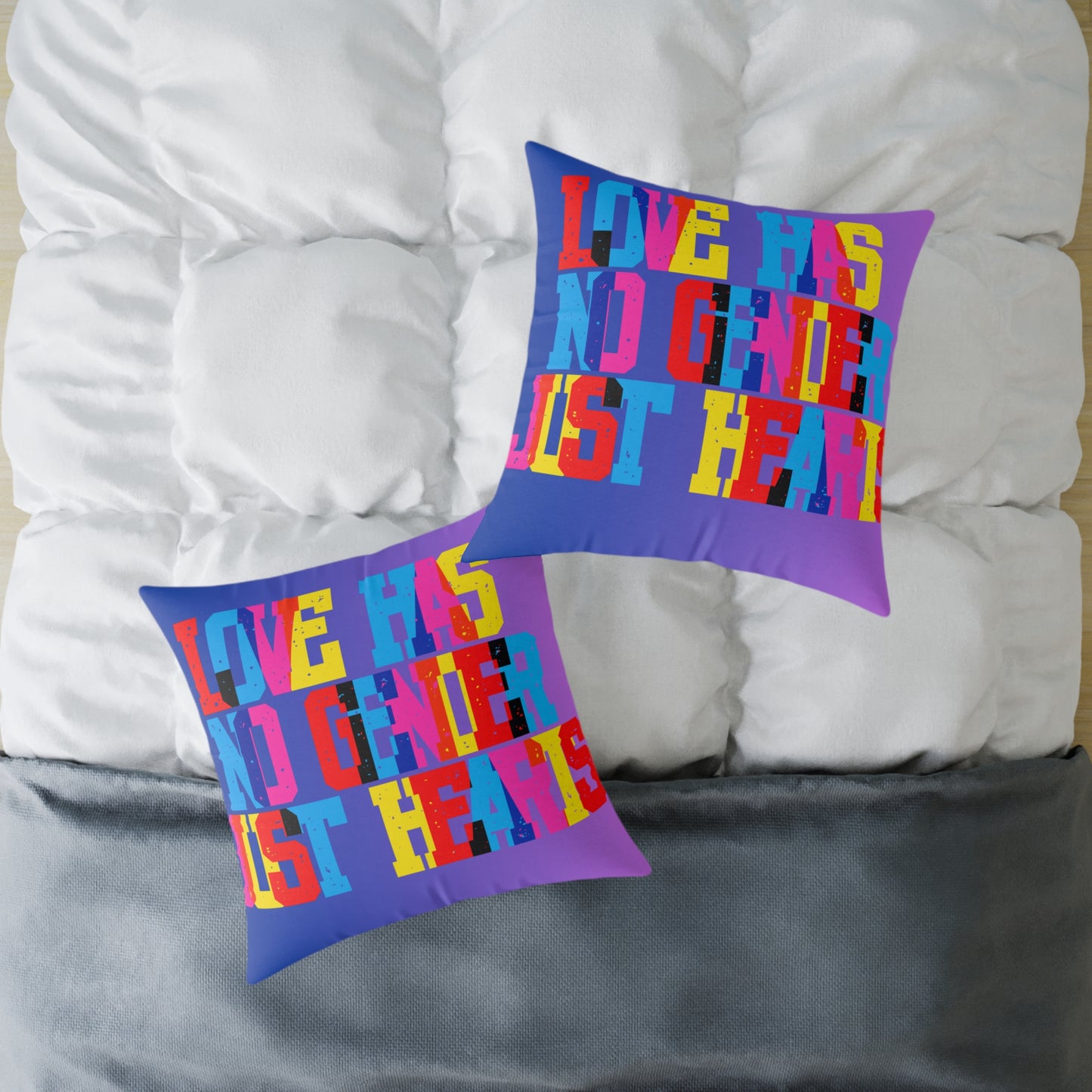 Love Has No Gender Just Hearts Poly Pillow