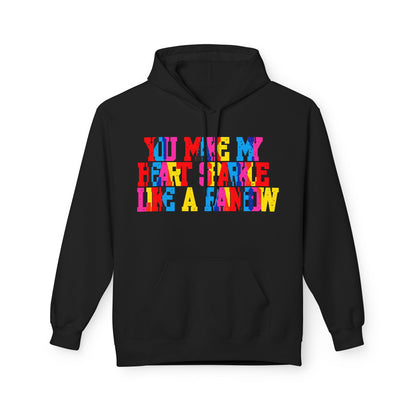 You Make My Heart Sparkle Like A Rainbow Unisex Valentines Hoodie