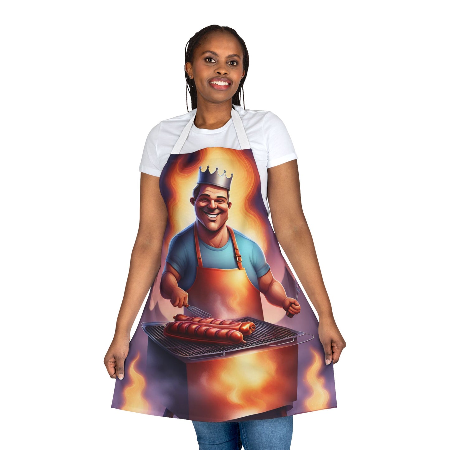 King of the BBQ 2 Apron, 5 Color Straps (AOP)