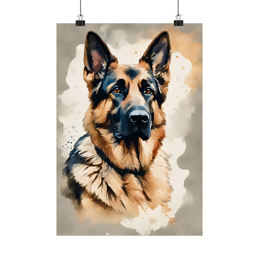Dogs German Shepherd 04 Matte Vertical Poster