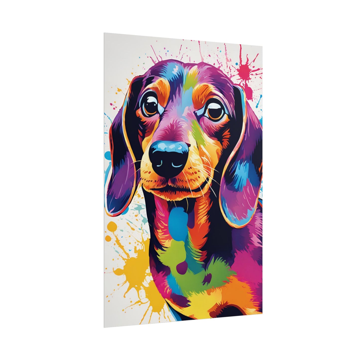 Multicolored Dachshund 1 Matte Vertical Poster