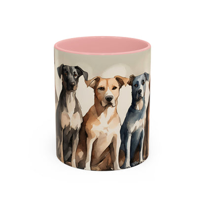 Doggies in a Row 4 Accent Mug 11oz
