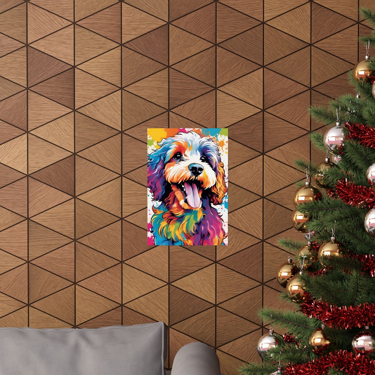 Multicolored Cockerpoo 2 Matte Vertical Poster