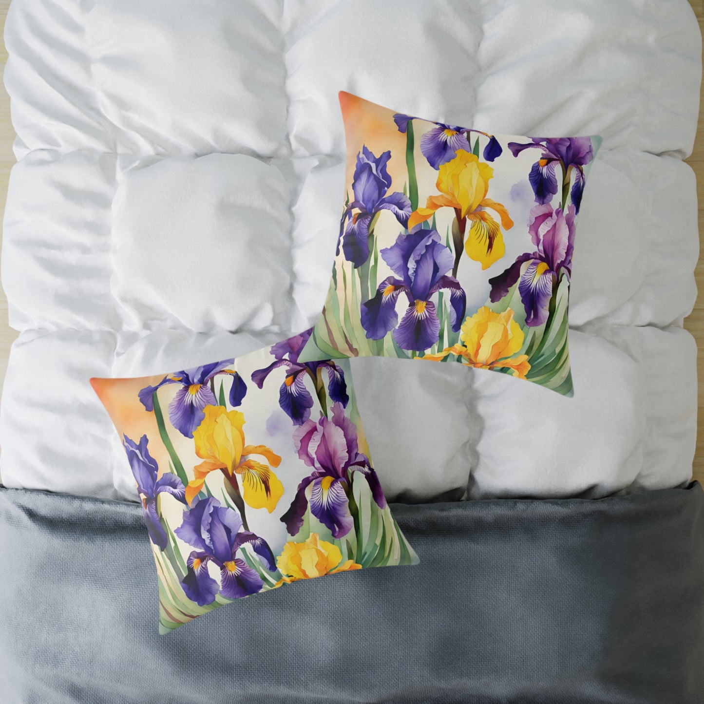Irises 04 Poly Pillow - Natures Beauty Design