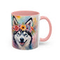 Husky 04 Accent Coffee Mug - Dog Lover Gift