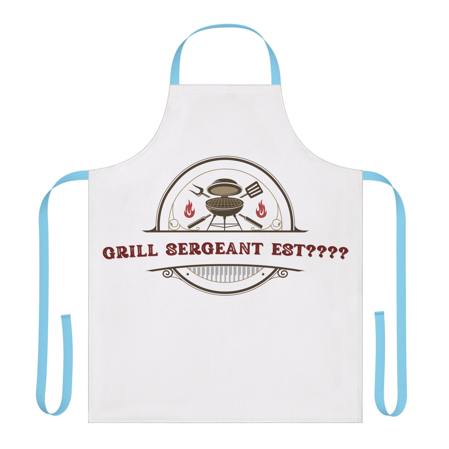 (Personizable) Grill Sergeant EST (????) Funny BBQ Themed Apron 5-Color Straps