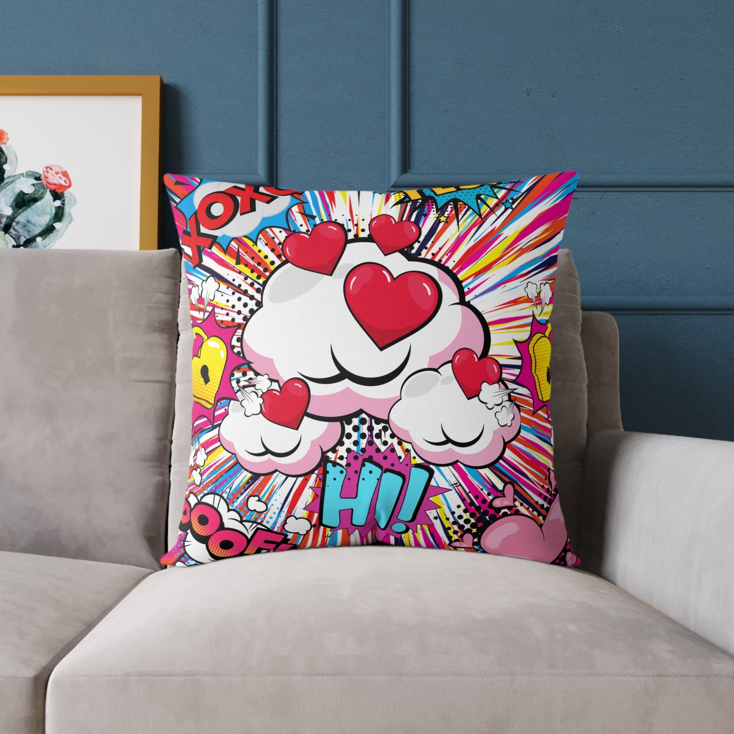 Hi! Pop Art Poly Pillow