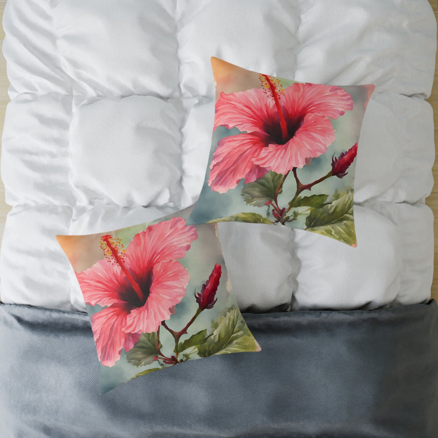Hibiscus 04 Poly Pillow - Natures Beauty Design