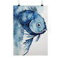 Abstract fish blue 3 Matte Vertical Posters