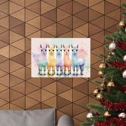 Nursery Llamas 4 Matte Horizontal Posters