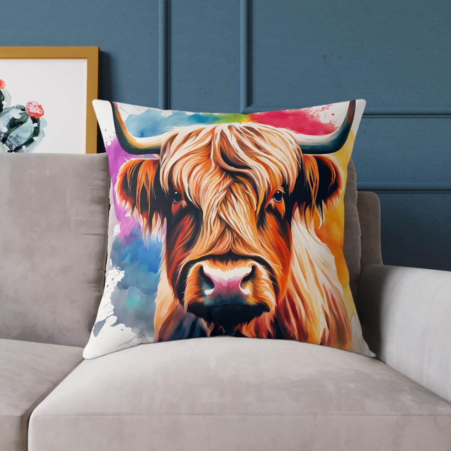 Highland Cow 01 Poly Pillow - Natures Beauty Design
