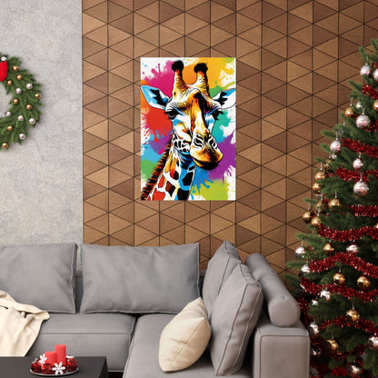 Multicolored Giraffe 05 Matte Vertical Poster