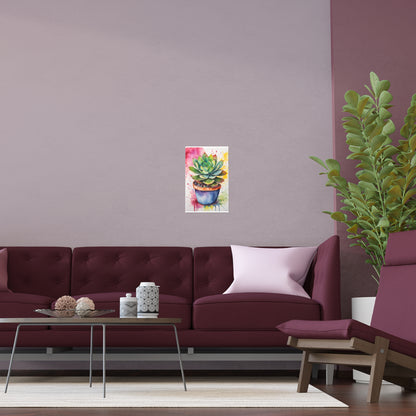 Multicolored Succulent 3 Indoor and Outdoor Silk Poster