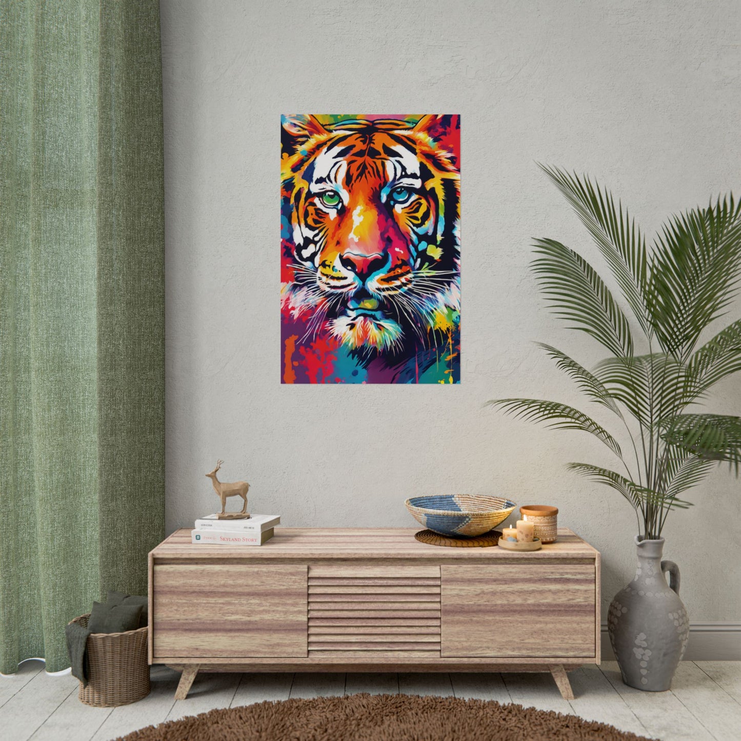 Multicolored Tiger 4 Matte Vertical Poster