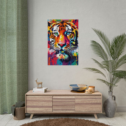 Multicolored Tiger 4 Matte Vertical Poster