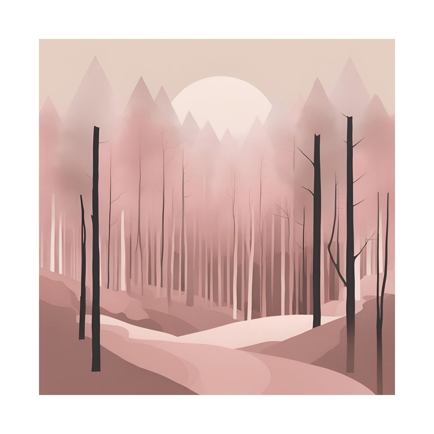 Lonely Forest Pink 21 Matte Square Posters
