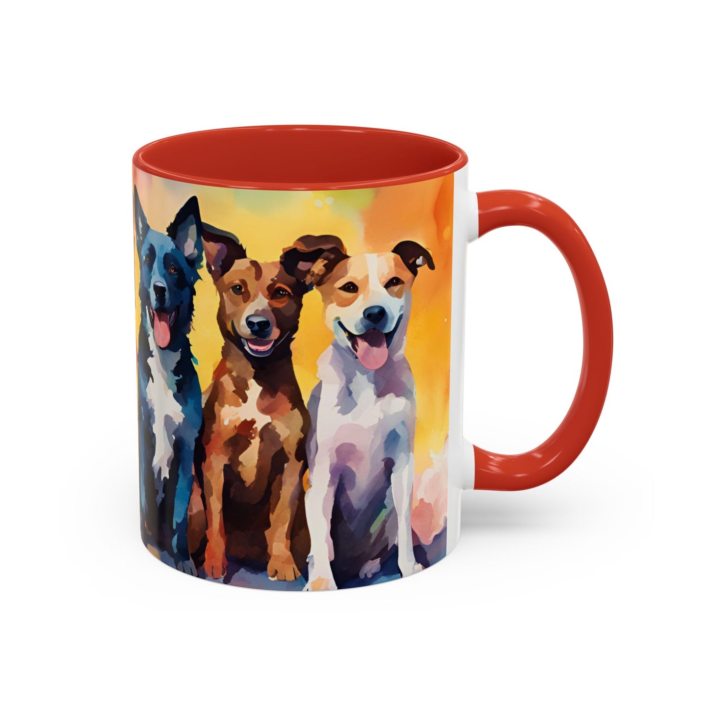 Multicoloured Doggies 3 Accent Mug 11oz