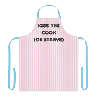 Kiss The Cook (Or Starve) Apron, Cooking Pun