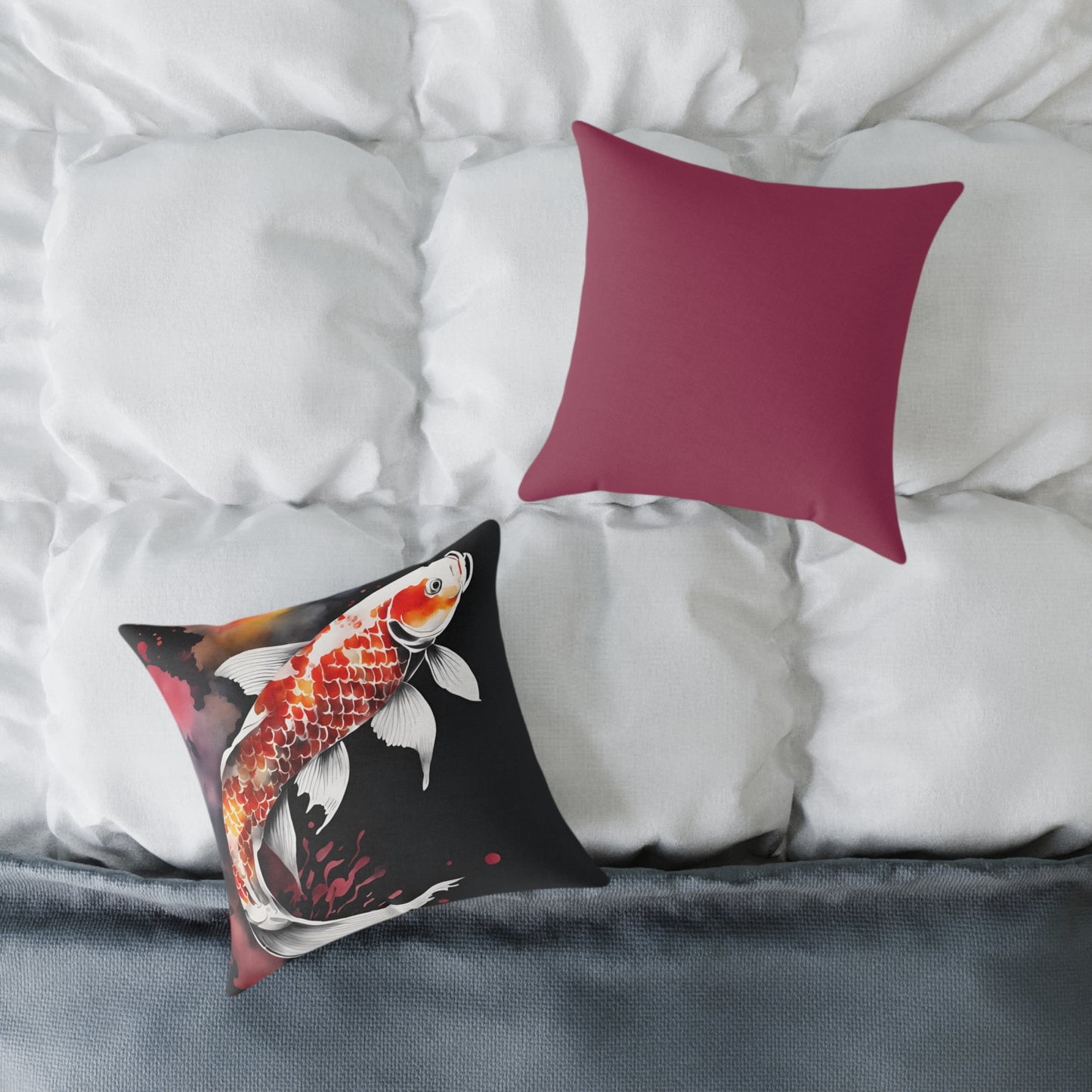 Koi Carp 01 Poly Pillow - Natures Beauty Design