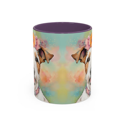 Fox Terrier 01 Accent Coffee Mug - Dog Lover Gift