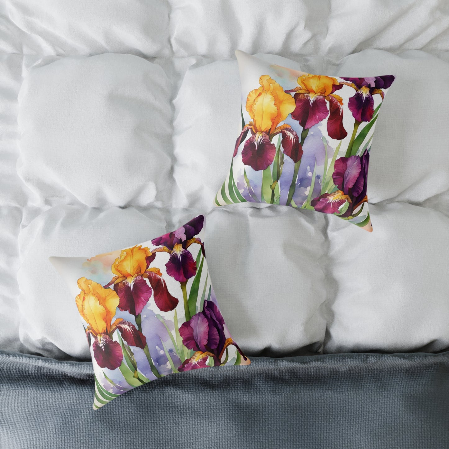 Irises 02 Poly Pillow - Natures Beauty Design