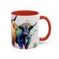 Multicoloured Highland Cow 4 Accent Mug 11oz