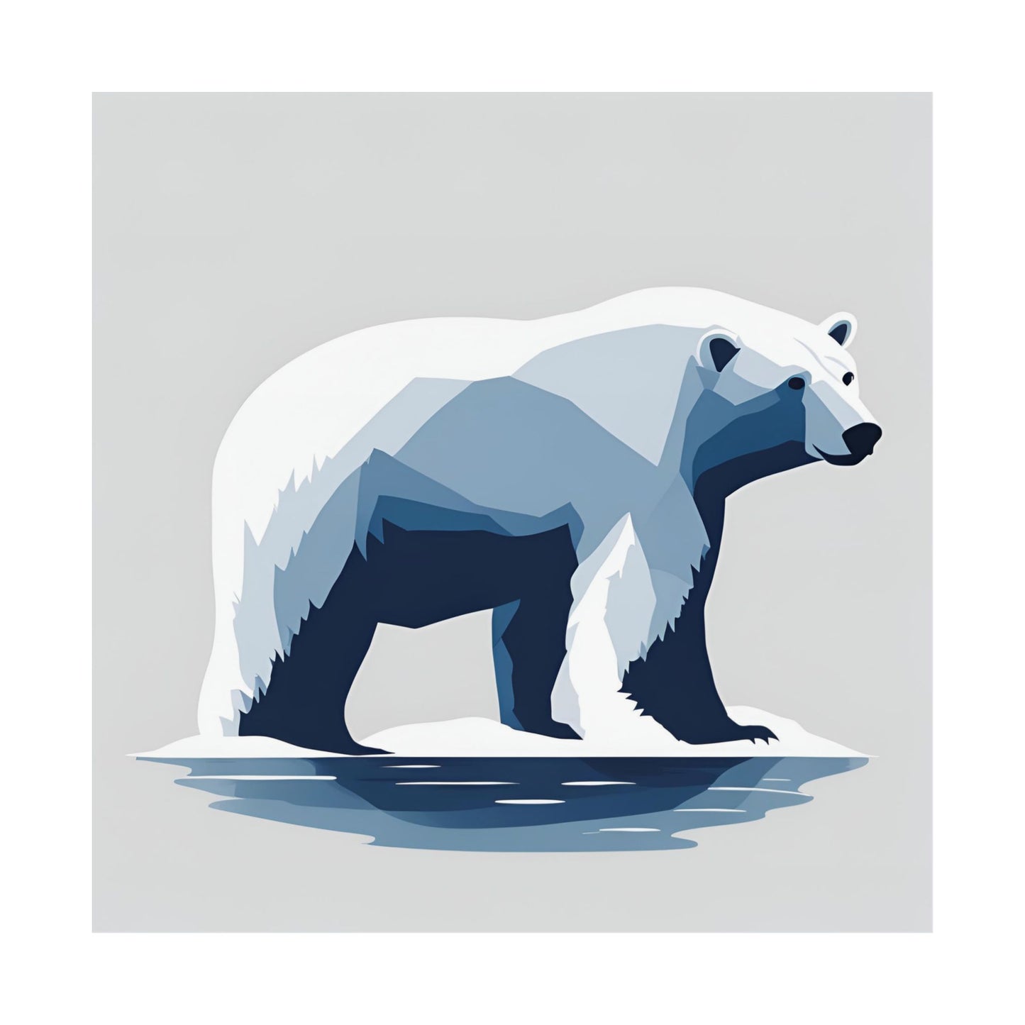 Lone Collection Polar Bear 3 Matte Square Posters