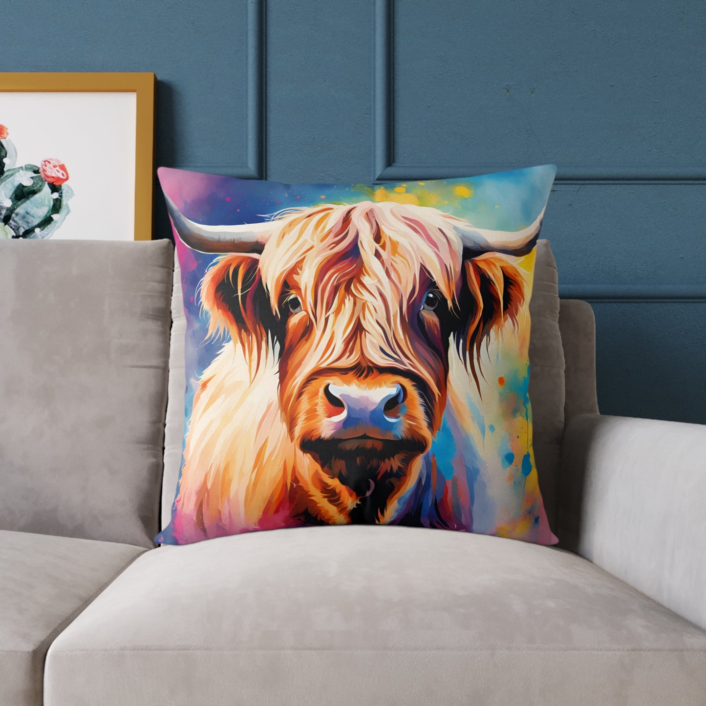 Highland Cow 03 Poly Pillow - Natures Beauty Design