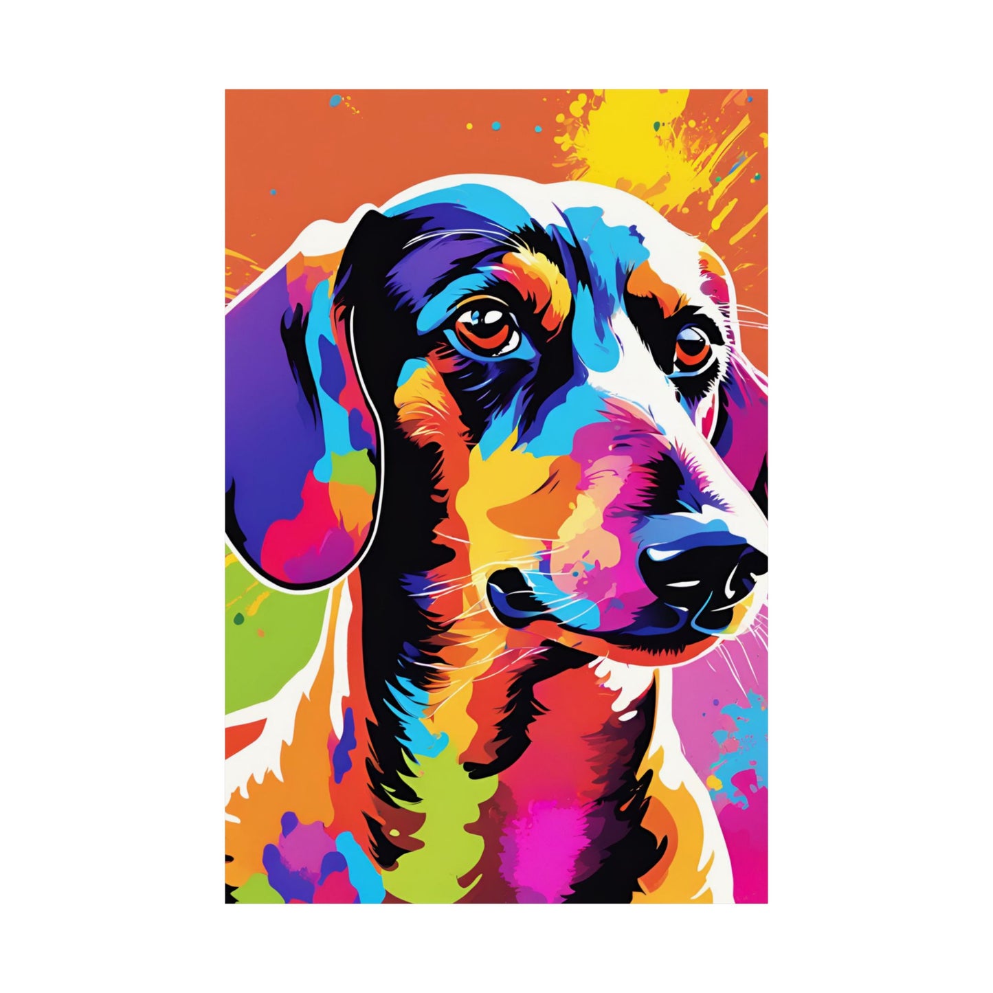 Multicolored Dachshund 3 Matte Vertical Poster