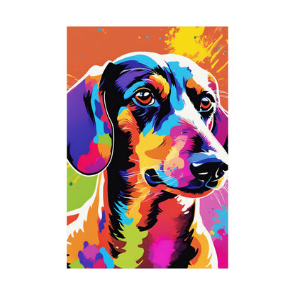 Multicolored Dachshund 3 Matte Vertical Poster