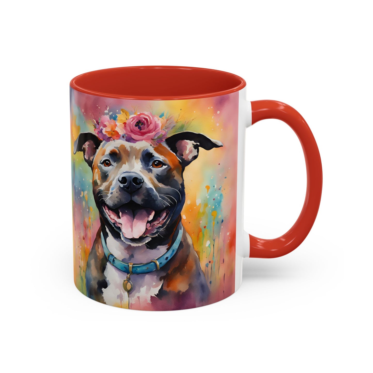 Staffordshire Bull Terrier 04 Accent Coffee Mug - Dog Lover Gift