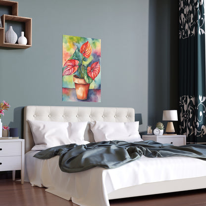 Multicolored Pot Plant 8 Indoor and Outdoor Silk Poster