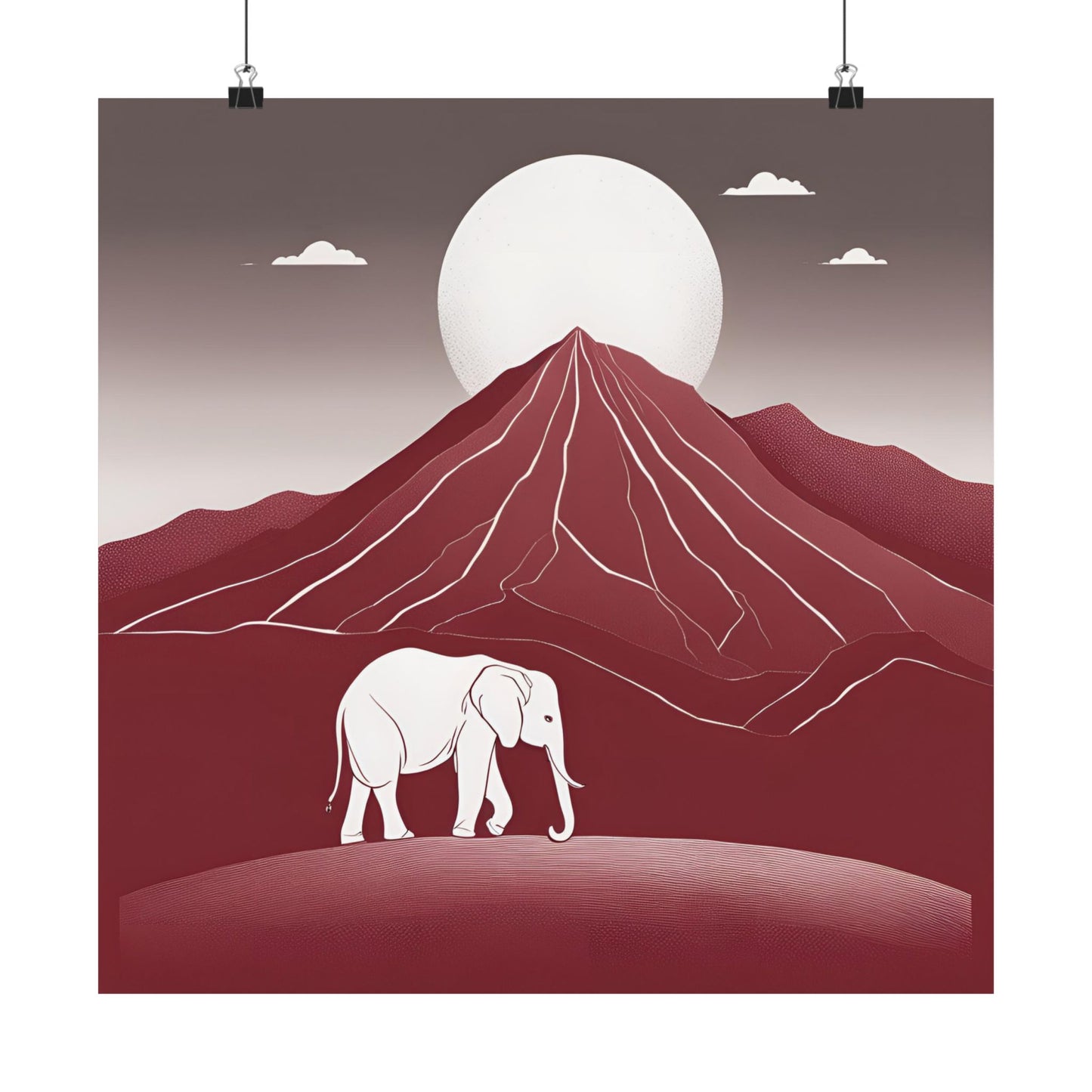 Lone Collection Elephant 3 Matte Square Posters