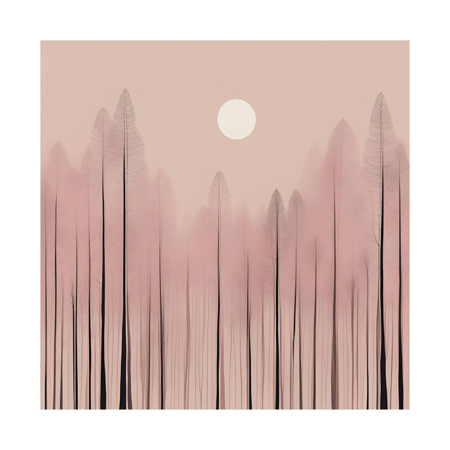 Lonely Forest Pink 15 Matte Square Posters