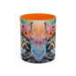 Floral Tabby Cat 04 Accent Coffee Mug - 11oz Perfect for Cat Lovers & Gifts