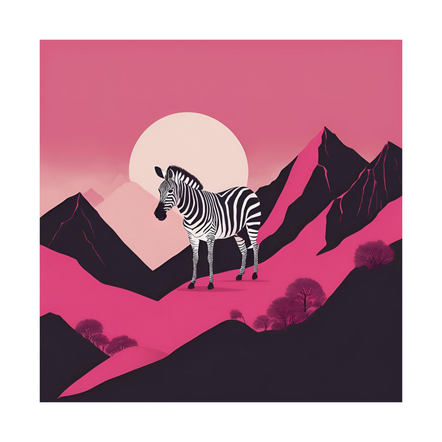 Lone Collection Zebra 2 Matte Square Posters
