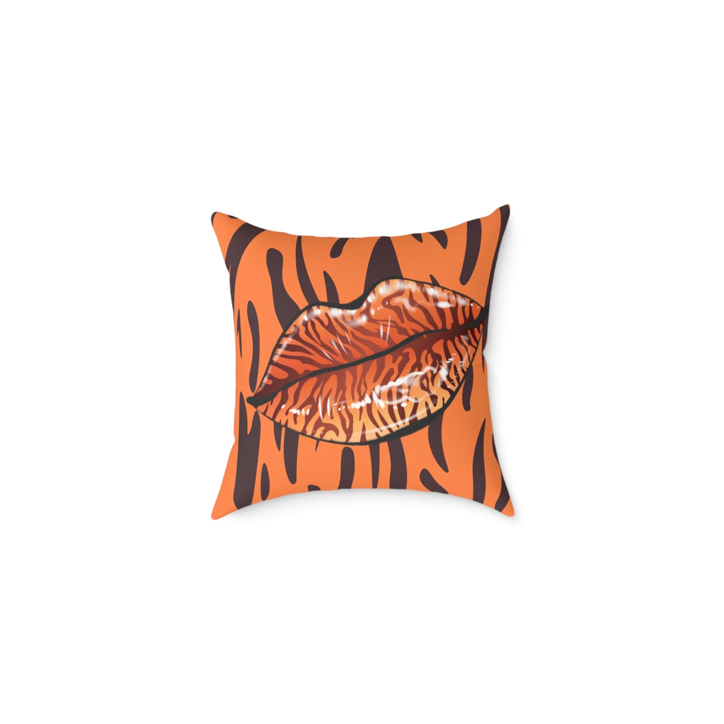 Tiger Lips Poly Pillow
