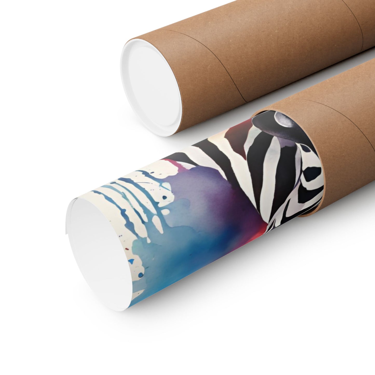 Multicolored Zebra 3 Matte Vertical Poster