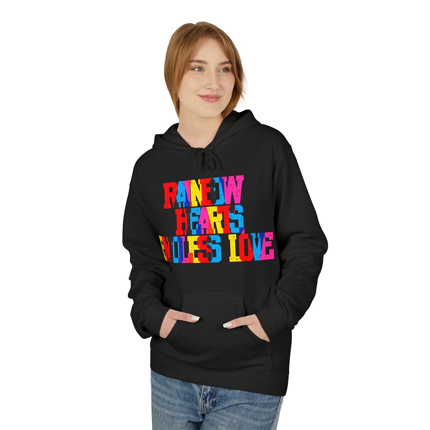 Rainbow Hearts Endless Love Unisex Valentines Hoodie