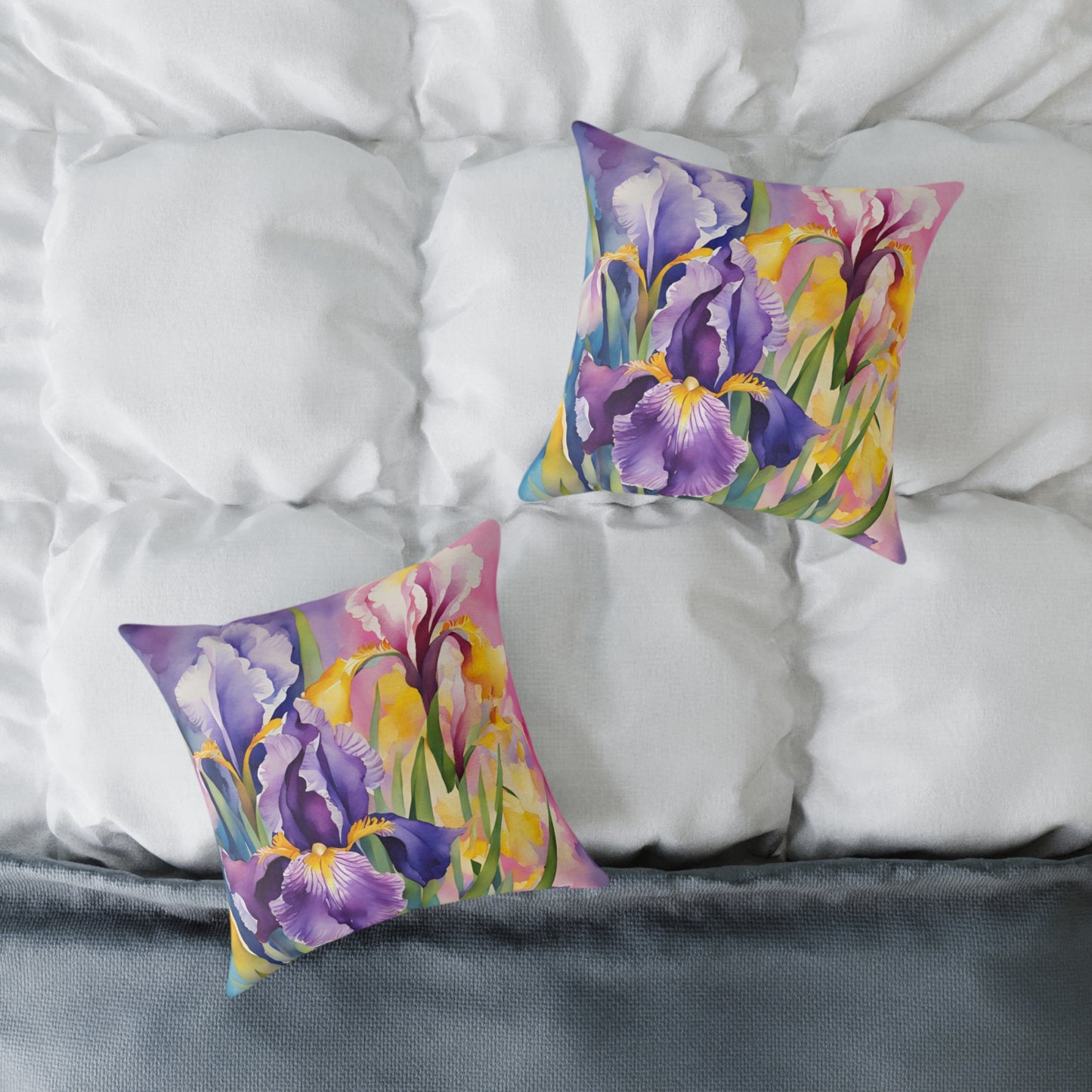 Irises 03 Poly Pillow - Natures Beauty Design